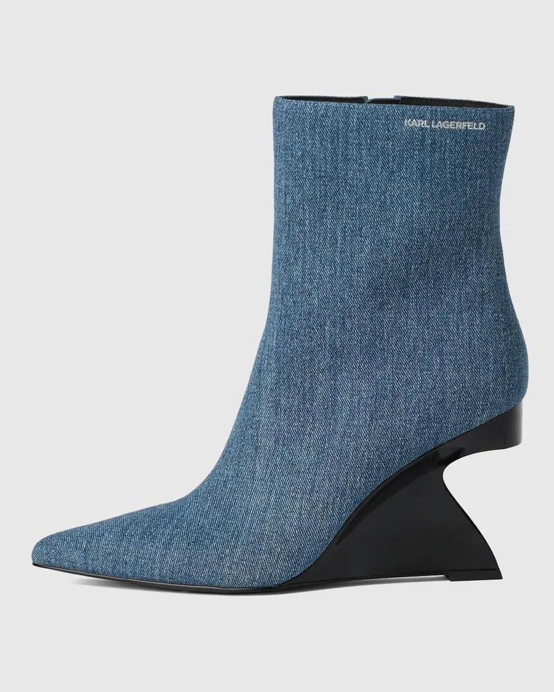 Karl Lagerfeld Waverley Midi-stiefel Aus Denim, Damen, Denim Blau, Größe Denim
