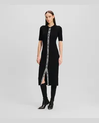 Karl Lagerfeld Strickkleid mit Karl-logoband, Frau, Schwarz Schwarz