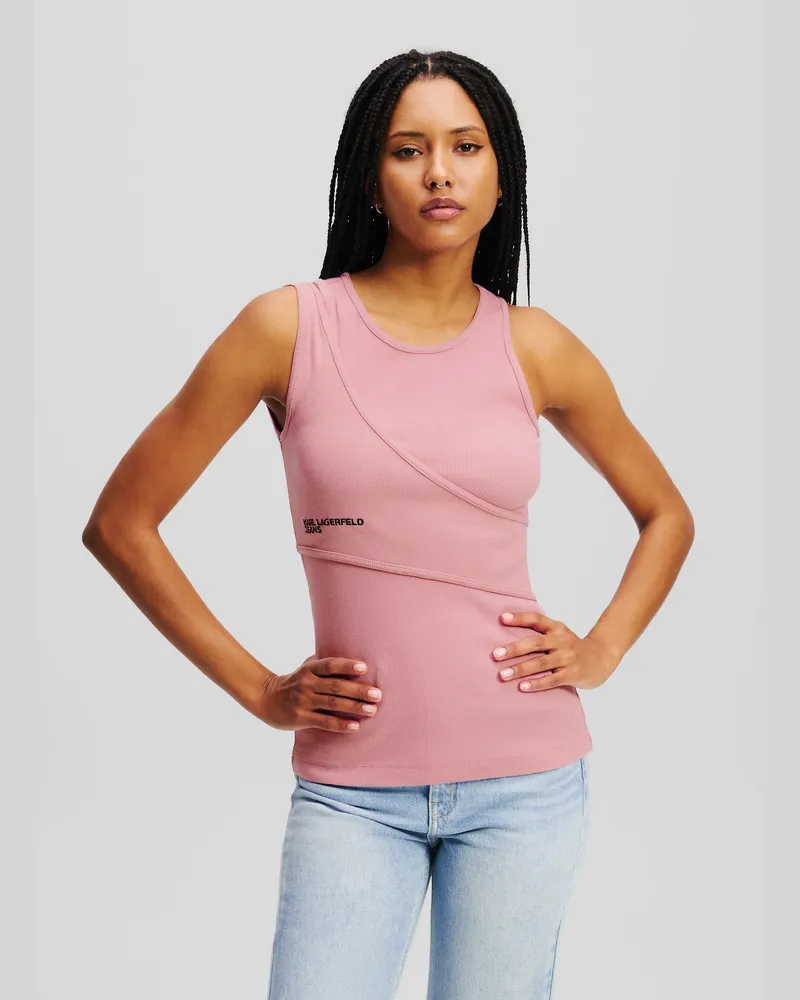Karl Lagerfeld Geripptes Tanktop, Frau, Fingerhut, Größe Fingerhut