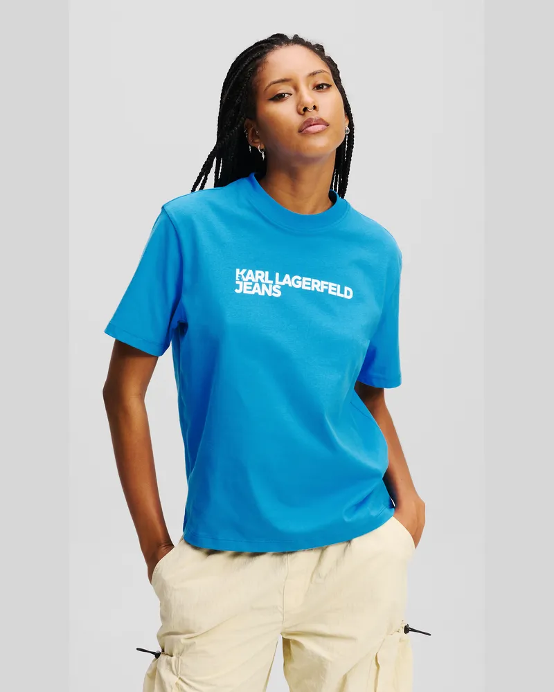 Karl Lagerfeld T-shirt Mit Logo, Frau, Fröhlich, Größe Fröhlich
