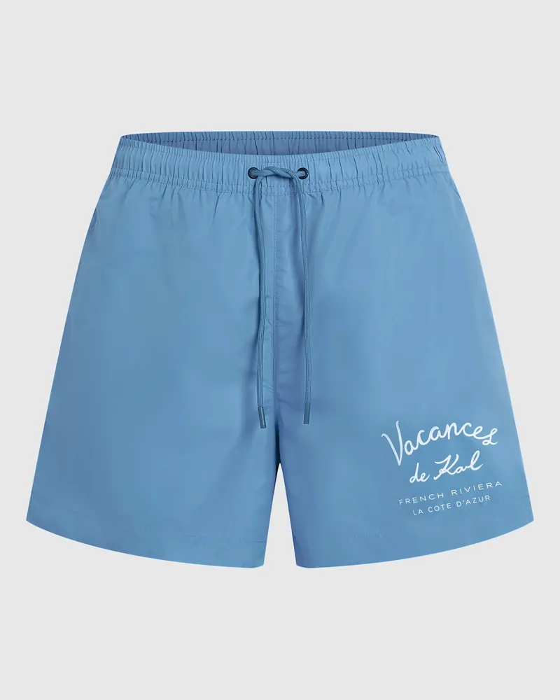 Karl Lagerfeld Vacances De Karl Kurze Boardshorts, Herren, Hellgrau Meliert-schwarz, Größe Hellgrau
