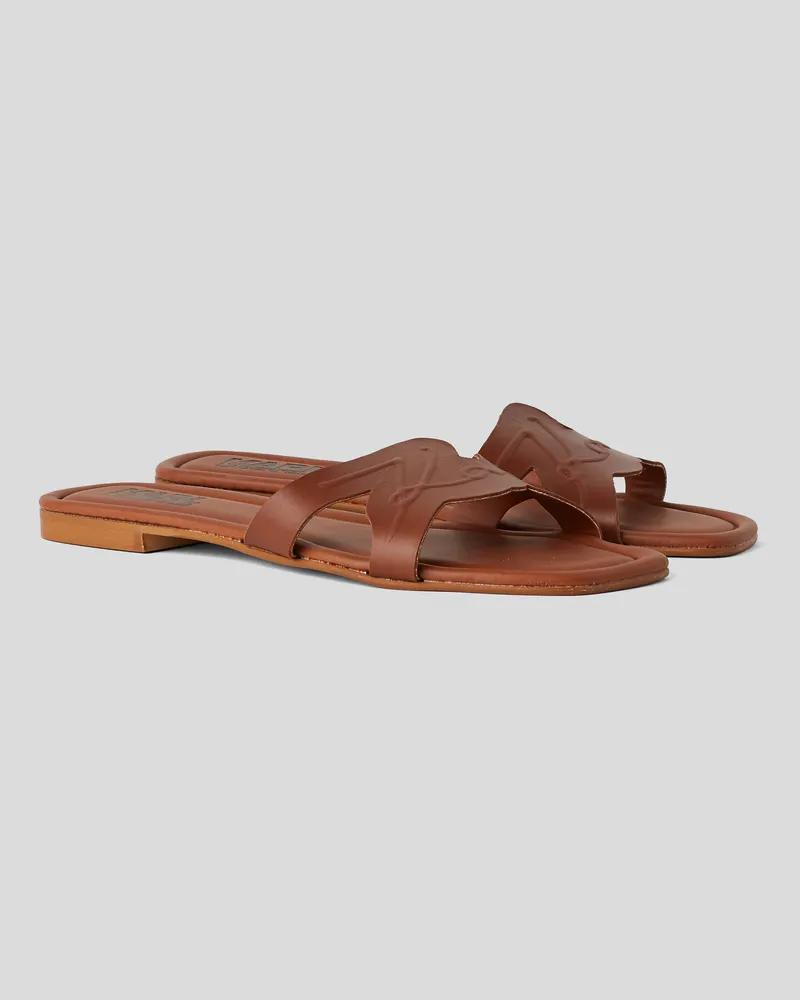 Karl Lagerfeld Brio signatur-sandalen Mit Zierausschnitten, Frau, Bräunen, Größe Bräunen