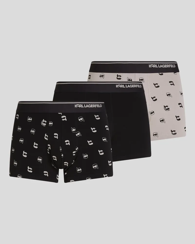 Karl Lagerfeld Ikon Boxershorts Mit Allover-print – 3-pack, Herren, Karl Dot-ash Schwarz, Größe Karl
