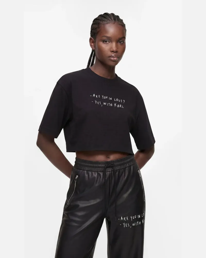Karl Lagerfeld Klj X Pietro Terzini Kurzes T-shirt, Damen, Schwarz, Größe Schwarz