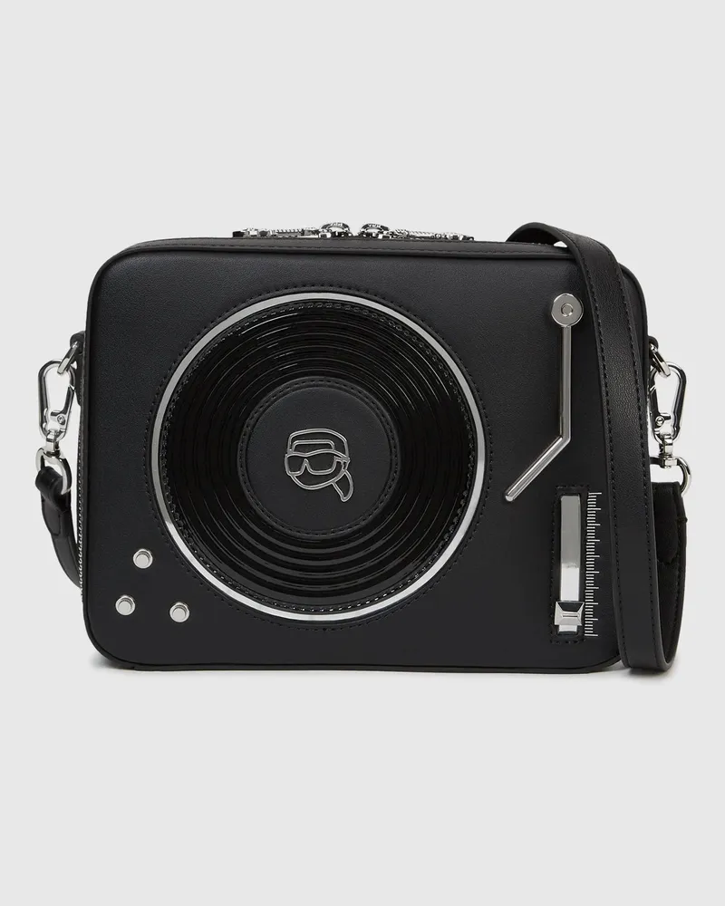 Karl Lagerfeld Ikon Umhängetasche In Plattenspielerform, Damen, Schwarz, Größe Schwarz