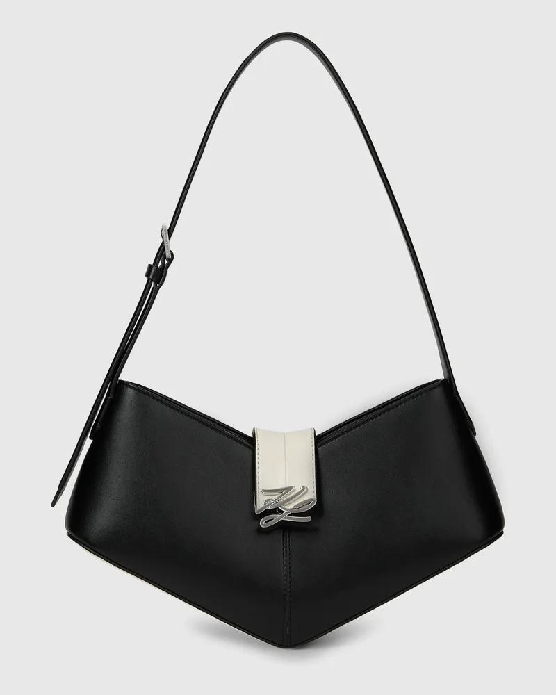 Karl Lagerfeld K/studio Autograph Monochrome Schultertasche, Female, Schwarz/weiss, Size Black