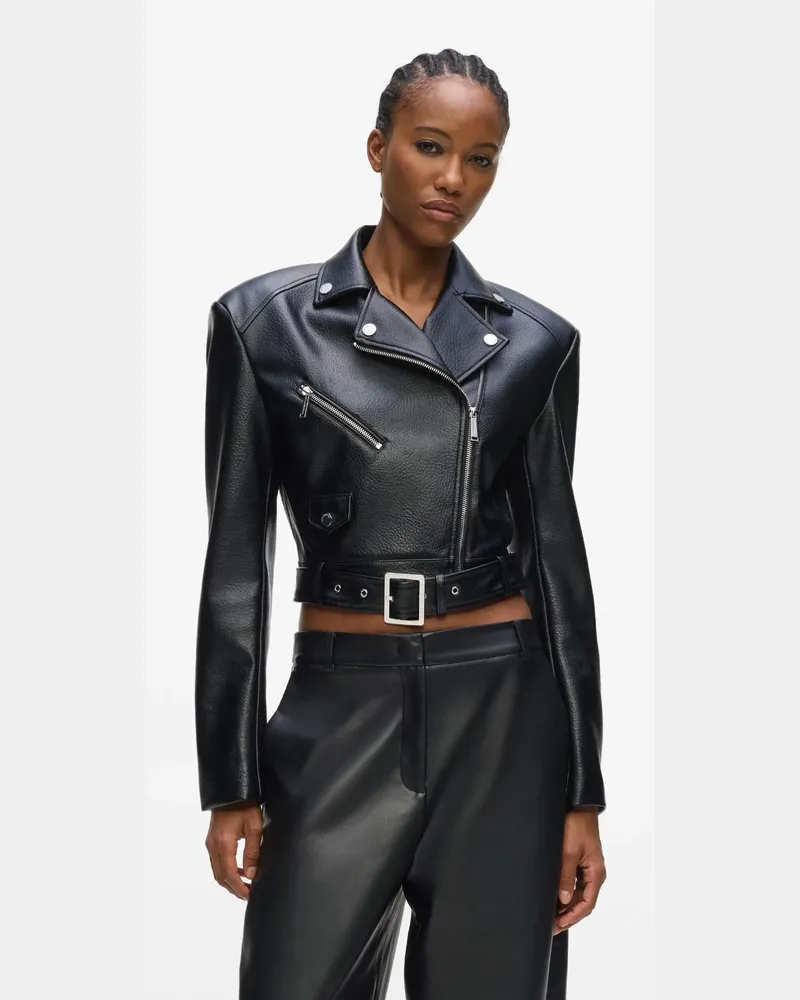 Karl Lagerfeld Bikerjacke Aus Kunstleder, Female, Schwarz, Size Black