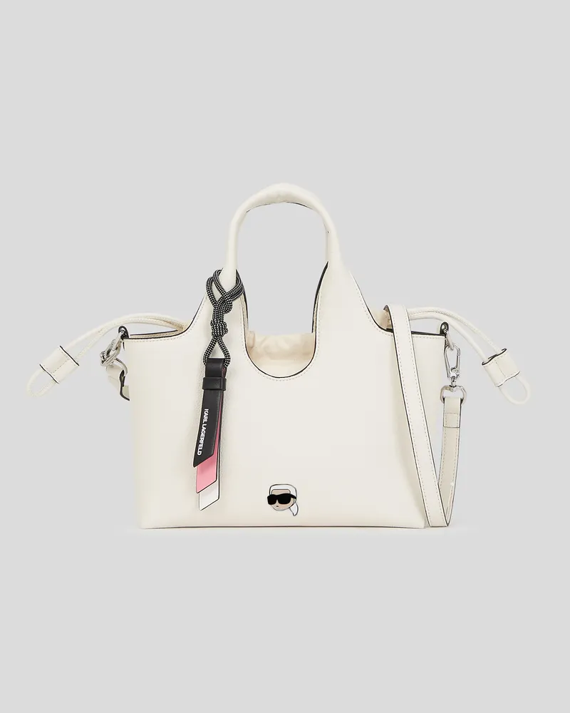 Karl Lagerfeld Ikon Kleine Genarbte Tote-bag, Frau, Off White, Größe Off