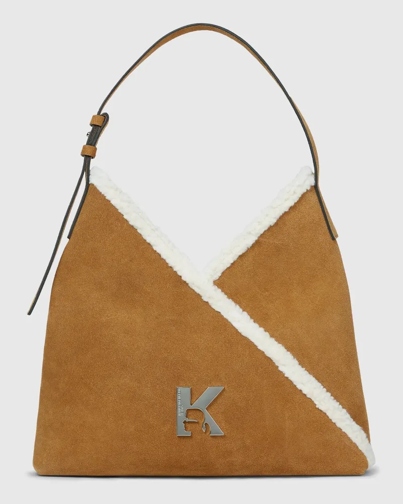 Karl Lagerfeld Geo Kleine Tote Bag Aus Wildleder, Damen, Braun, Größe Braun
