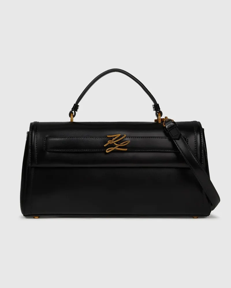 Karl Lagerfeld K/autograph Längliche Henkeltasche, Damen, Schwarz/gold, Größe Schwarz
