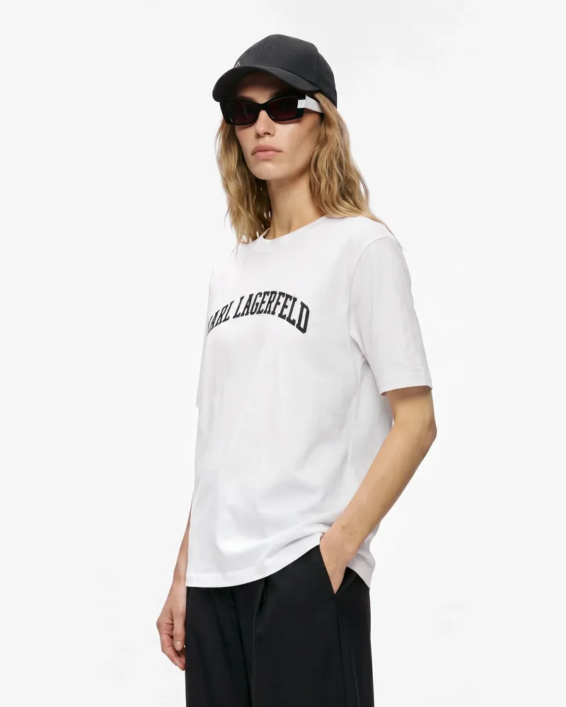 Karl Lagerfeld T-shirt Mit Collegiate-logo, Female, Weiss, Size White