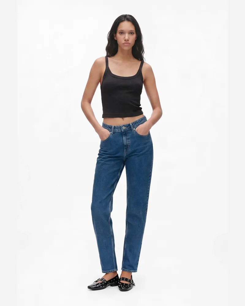 Karl Lagerfeld Gewaschene Mom-jeans, Female, Stone Washed Mittelblau, Size Blue