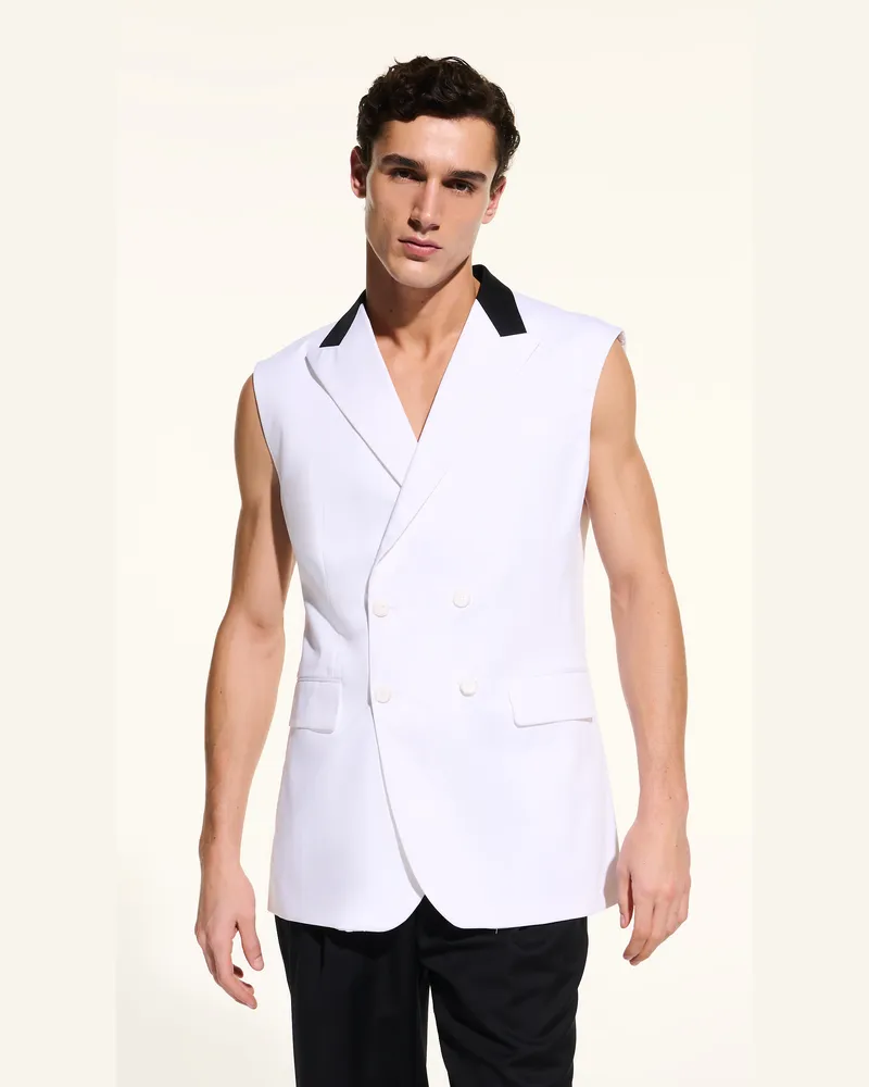 Karl Lagerfeld Kl Studio Waistcoat, Mann, Weiss, Größe Weiss