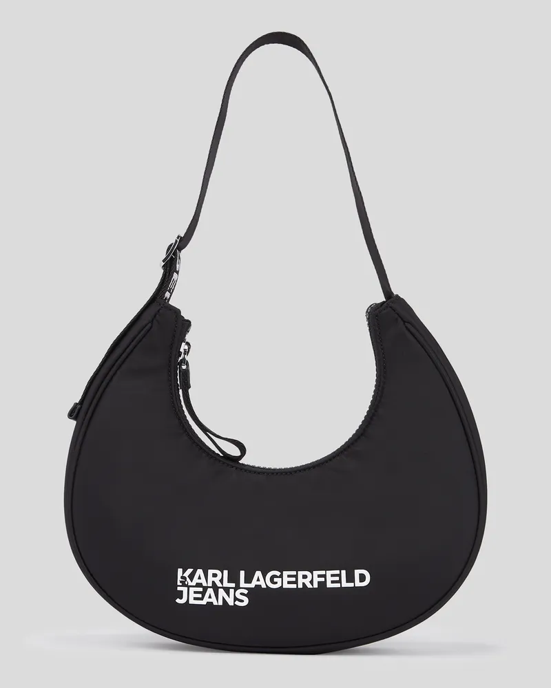 Karl Lagerfeld Halbmond-schultertasche Aus Nylon, Frau, Schwarz, Größe Schwarz