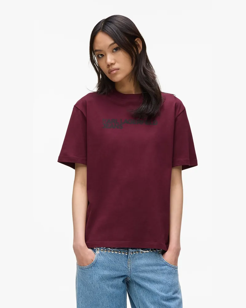 Karl Lagerfeld T-shirt Mit Logo, Damen, Zinfandel, Größe Zinfandel