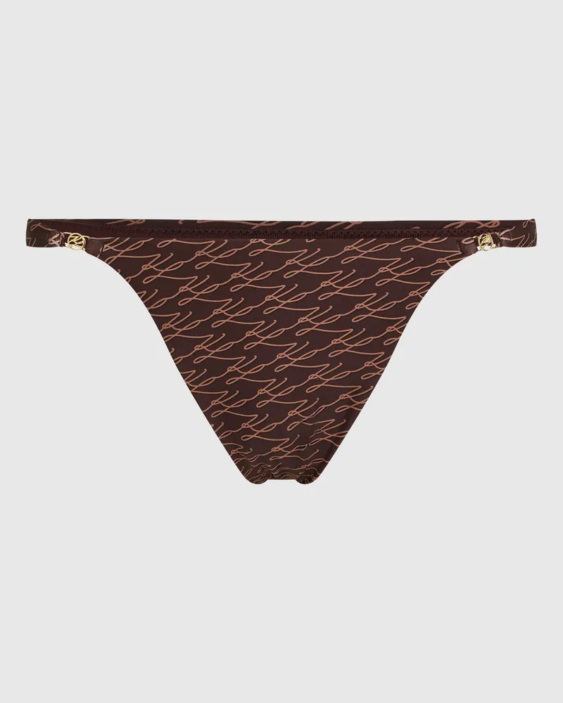 Karl Lagerfeld Autograph Knapp Geschnittenes Tanga-bikinihöschen, Damen, Autogramm-fudge, Größe Autogramm-fudge