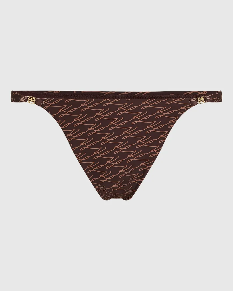 Karl Lagerfeld Autograph Knapp Geschnittenes Tanga-bikinihöschen, Damen, Autogramm-fudge, Größe Autogramm-fudge