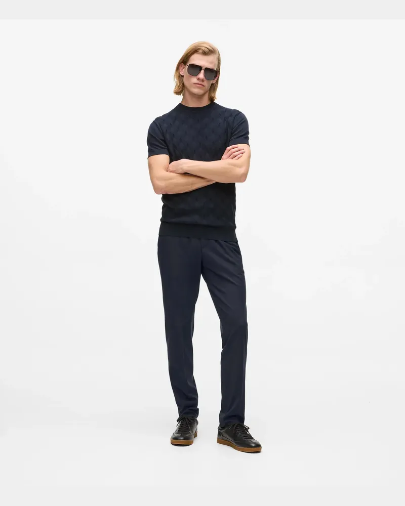 Karl Lagerfeld Hose Mit Kordelzug In Der Taille, Male, Marineblau, Size Blue