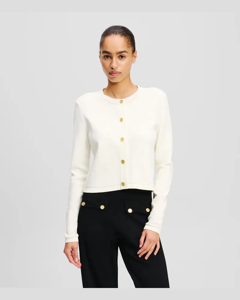 Karl Lagerfeld Weste Mit Knopfdetail, Frau, Weiss, Größe Weiss