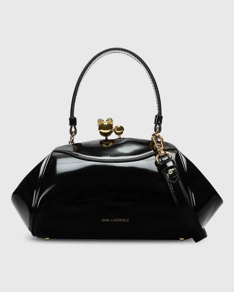 Karl Lagerfeld K/bisous Kiss-lock-tasche, Female, Schwarz/gold, Size Black