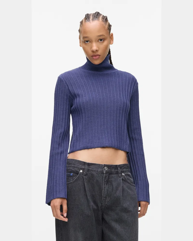 Karl Lagerfeld Plissierter Pullover, Damen, Skipper Blau, Größe Skipper