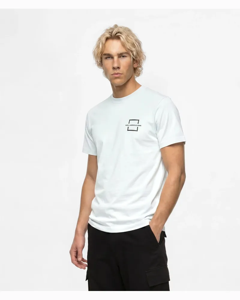 Karl Lagerfeld T-shirt Mit Box-logo, Herren, Weiss, Größe Weiss