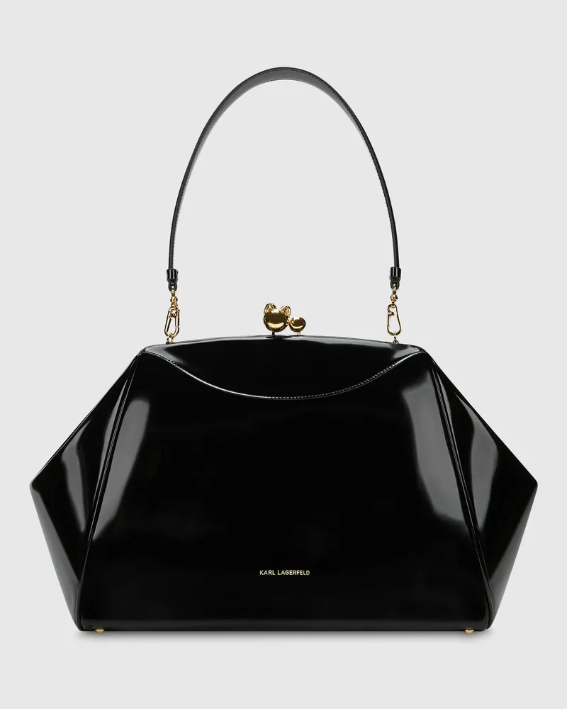 Karl Lagerfeld K/bisous Extragroße Schultertasche, Female, Schwarz/gold, Size Black