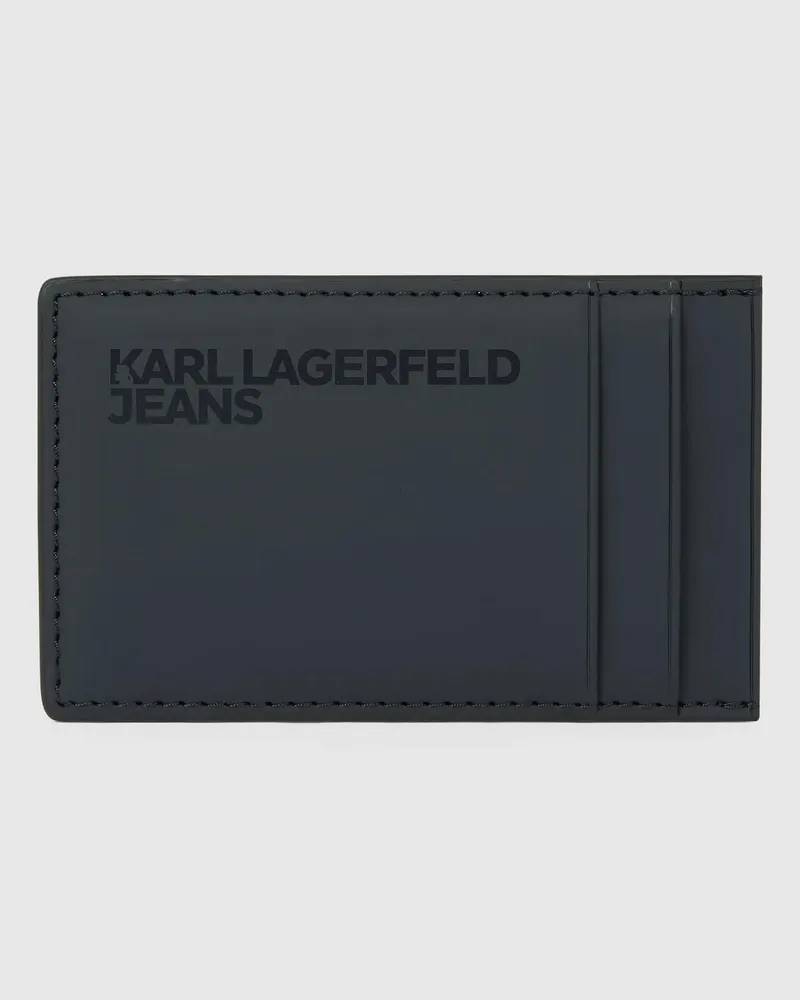 Karl Lagerfeld Beschichtetes Kartenetui, Herren, Steinblau, Größe Steinblau