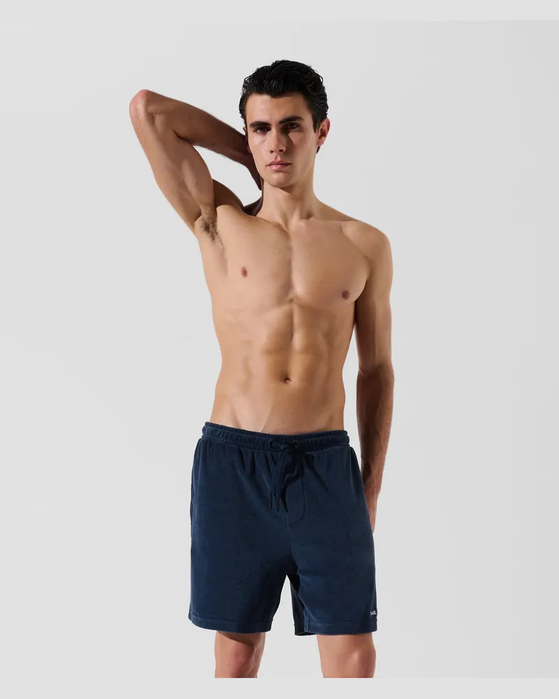 Karl Lagerfeld Frottee-shorts Mit Logo, Mann, Dämmerungsblau, Größe Dämmerungsblau
