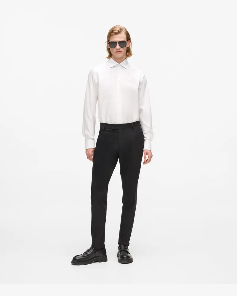 Karl Lagerfeld Hose Mit Kunstlederdetails, Herren, Schwarz, Größe Schwarz