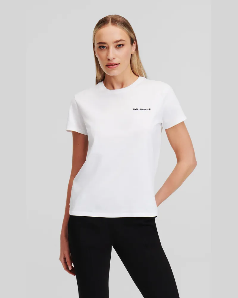 Karl Lagerfeld T-shirt Logo, Damen, Weiss, Größe Weiss