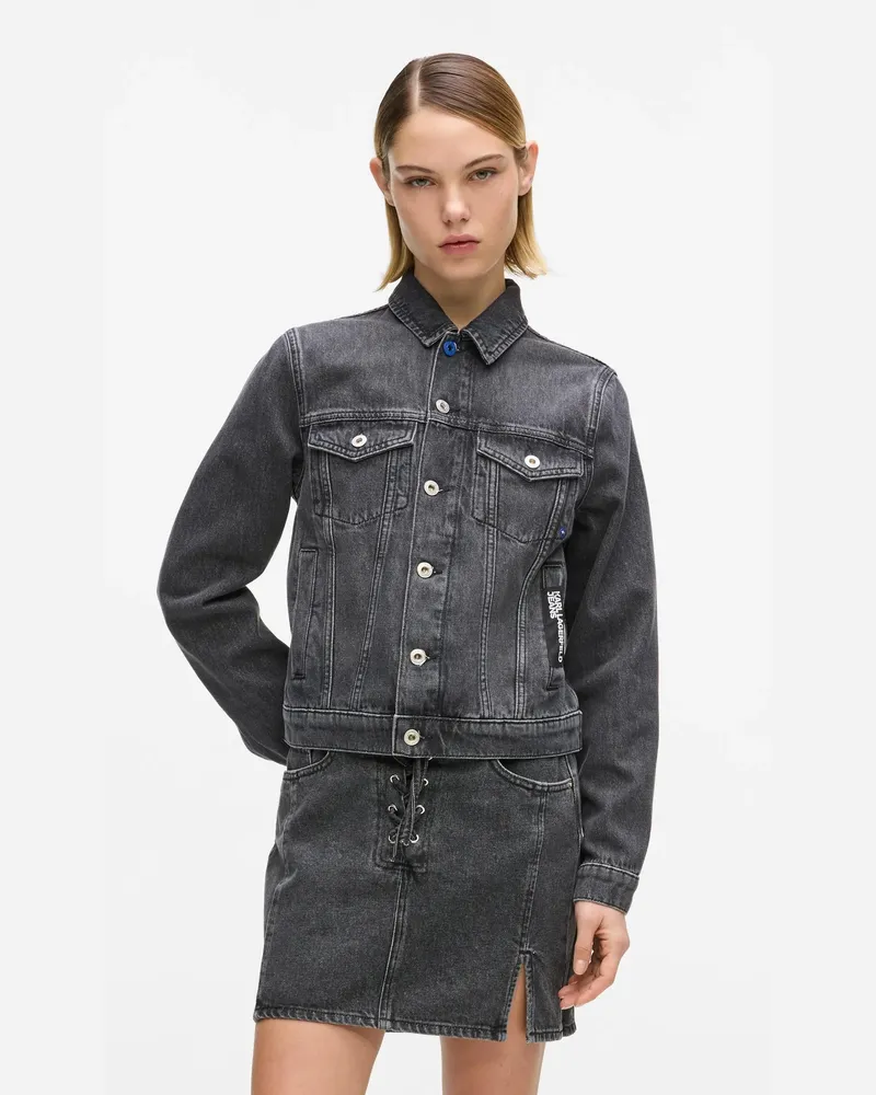 Karl Lagerfeld Jeansjacke Mit Normaler Passform, Damen, Washed Dark, Größe Washed