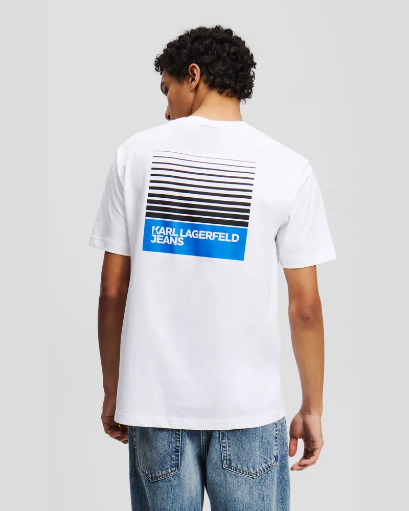 Karl Lagerfeld T-shirt Mit Verblassendem Box-logo, Mann, Weiss, Größe Weiss