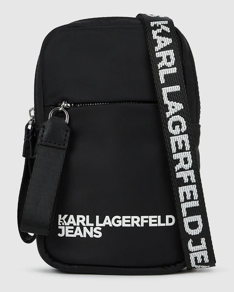 Karl Lagerfeld Handytasche Mit Logo, Herren, Schwarz, Größe Schwarz