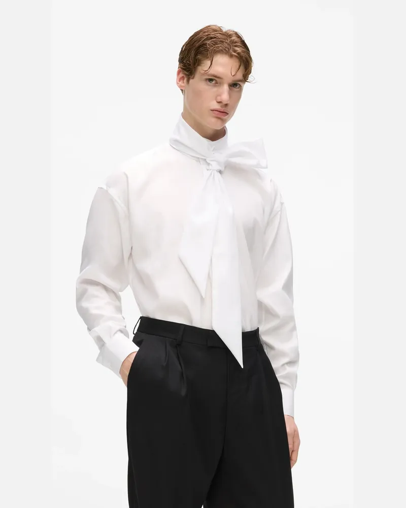 Karl Lagerfeld Kl Studio Hemd Mit Schluppe, Herren, Weiss, Größe Weiss