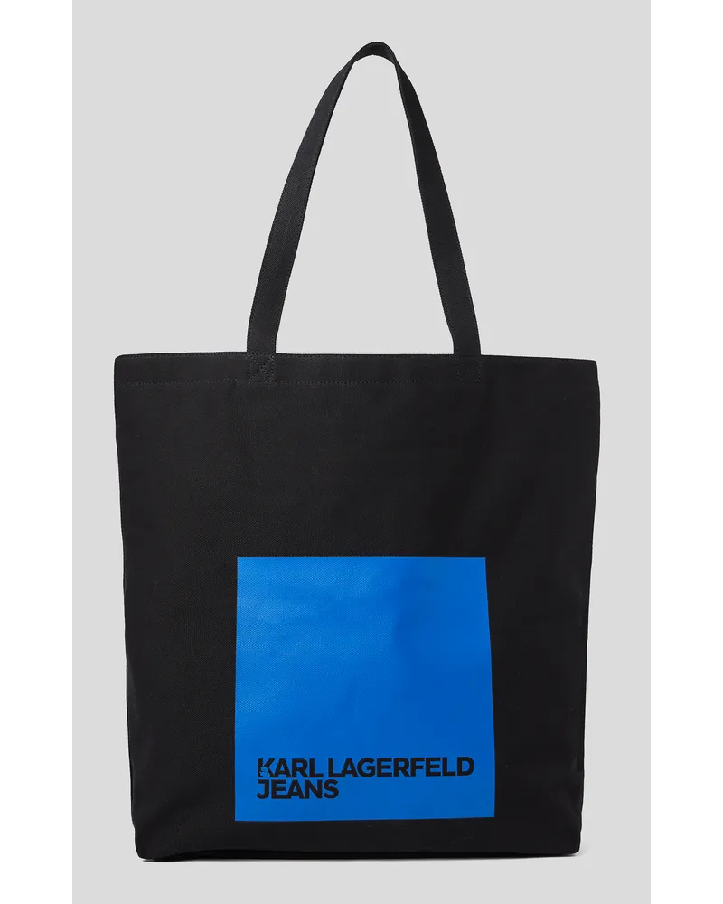 Karl Lagerfeld Klj-logo-aufnäher Tote-bag aus Canvas, Frau, Schwarz Schwarz