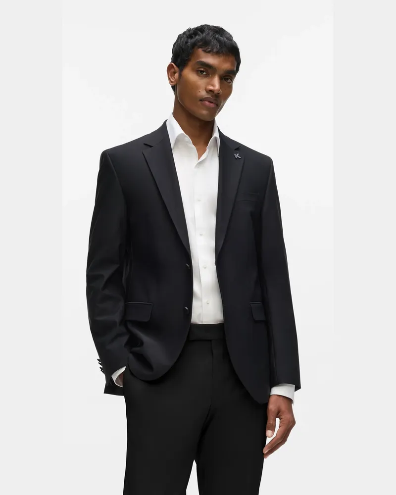 Karl Lagerfeld Blazer Mit Monogramm-pin, Herren, Schwarz, Größe Schwarz