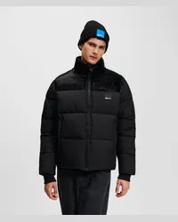 Karl Lagerfeld Klj pufferjacke aus Material-mix, Mann, Schwarz Schwarz