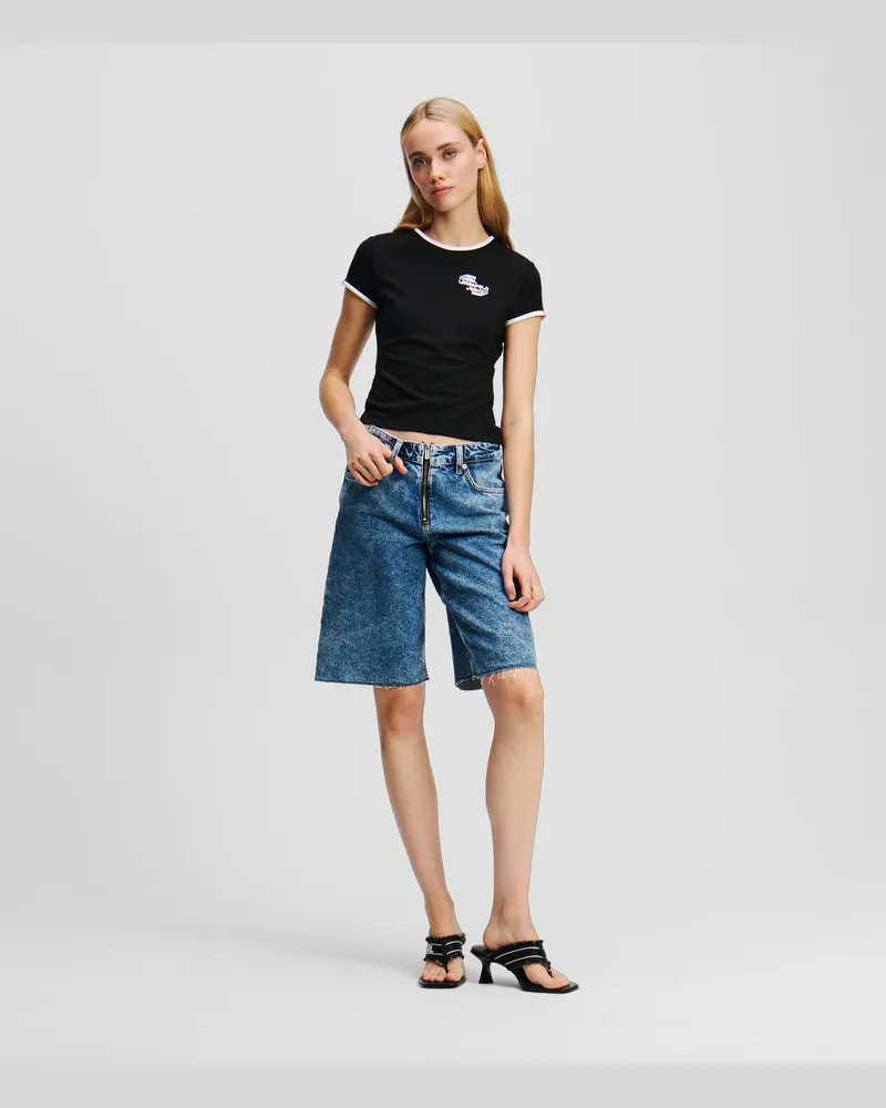Karl Lagerfeld Entspannte Denim-shorts, Frau, Acid Dark Blue, Größe Acid