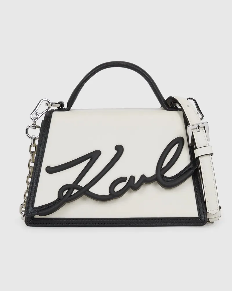 Karl Lagerfeld K/signature Kleine Umhängetasche, Damen, Weiss/schwarz, Größe Weiss