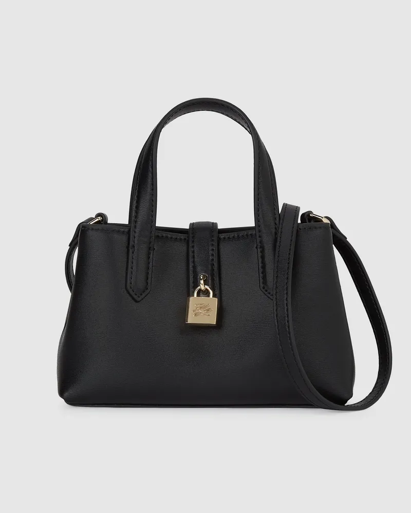 Karl Lagerfeld K/autograph Mini-umhängetasche Mit Vorhängeschloss, Damen, Schwarz/gold, Größe Schwarz