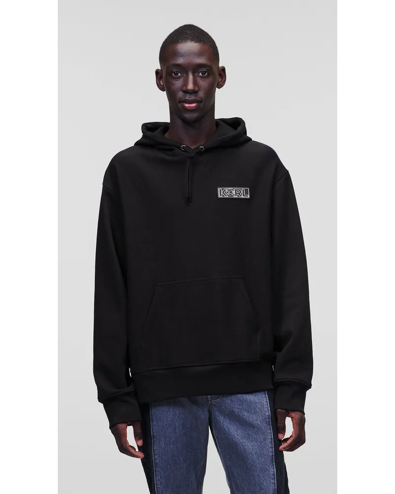 Karl Lagerfeld Karl Ikonik -oversize-hoodie, Mann, Schwarz Schwarz