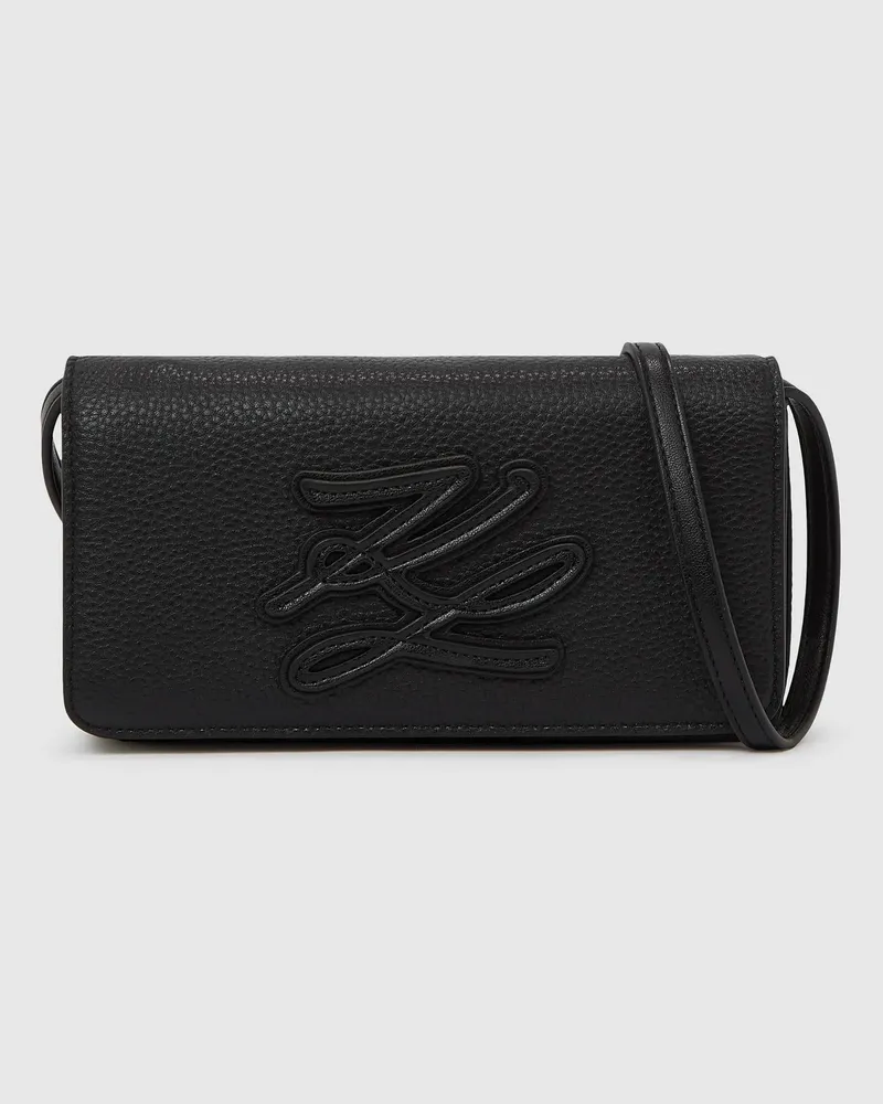Karl Lagerfeld K/autograph Aufnäher Mini-umhängetasche, Damen, Schwarz-nickel, Größe Schwarz-nickel