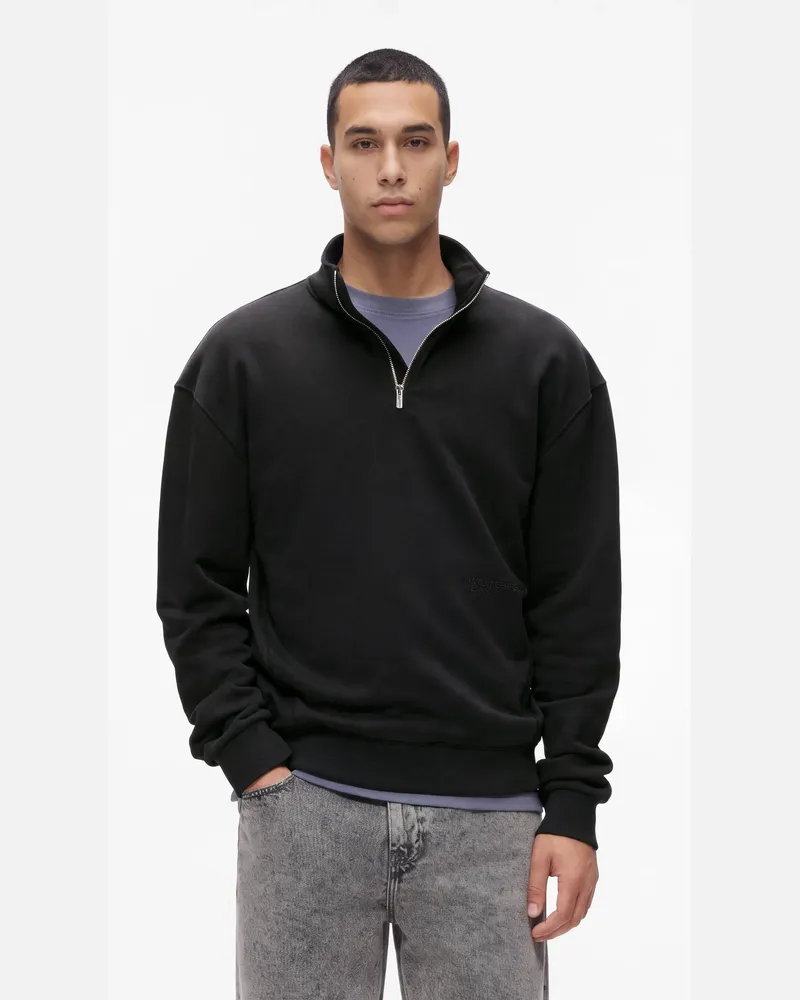 Karl Lagerfeld Regular-fit-sweatshirt Mit Halbem Reißverschluss, Male, Schwarz, Size Black