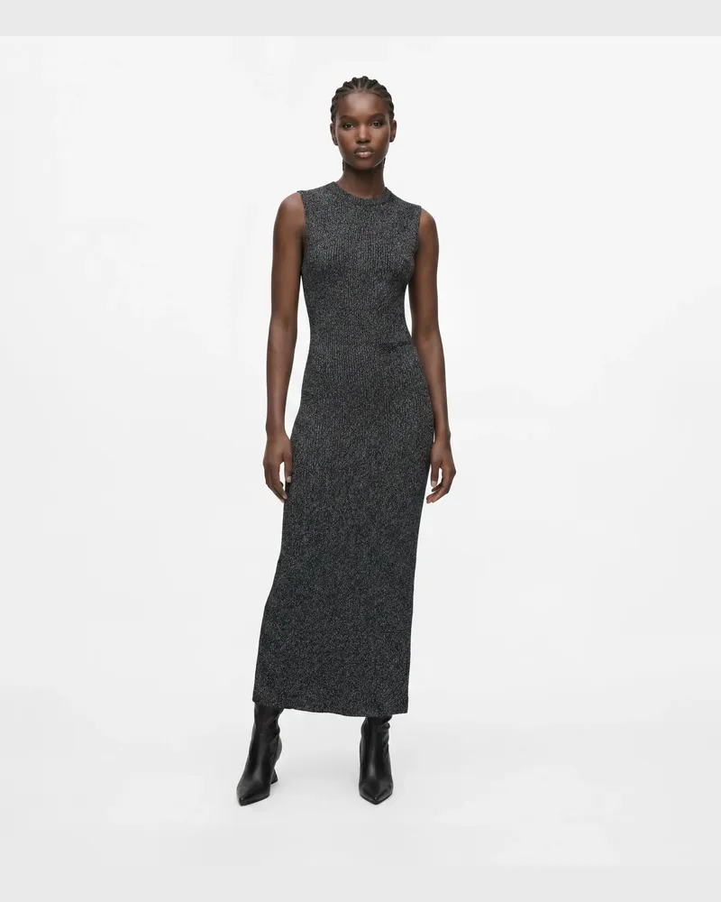 Karl Lagerfeld Metallic-strickkleid, Damen, Schwarz, Größe Schwarz