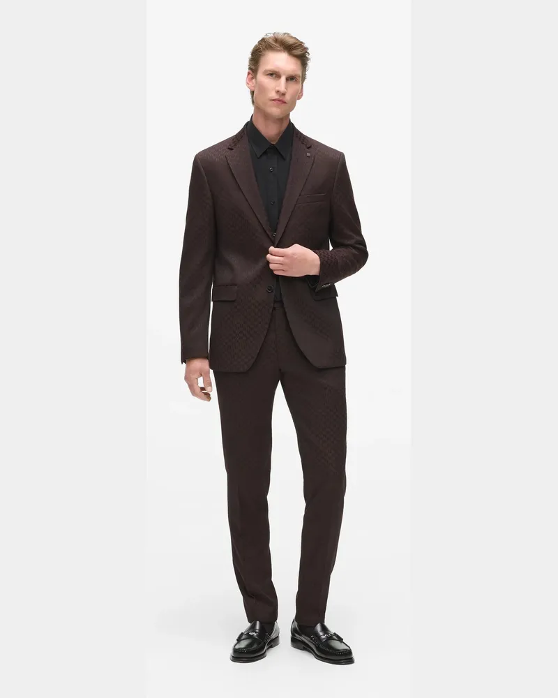 Karl Lagerfeld Anzughose Mit Durchgehendem Monogram, Male, Schwarz/braun, Size Black