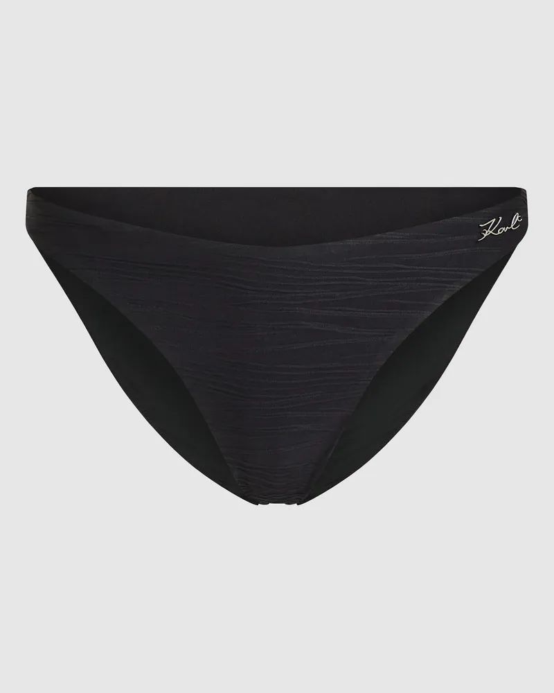 Karl Lagerfeld Geripptes Bikini-höschen, Frau, Schwarz, Größe Schwarz
