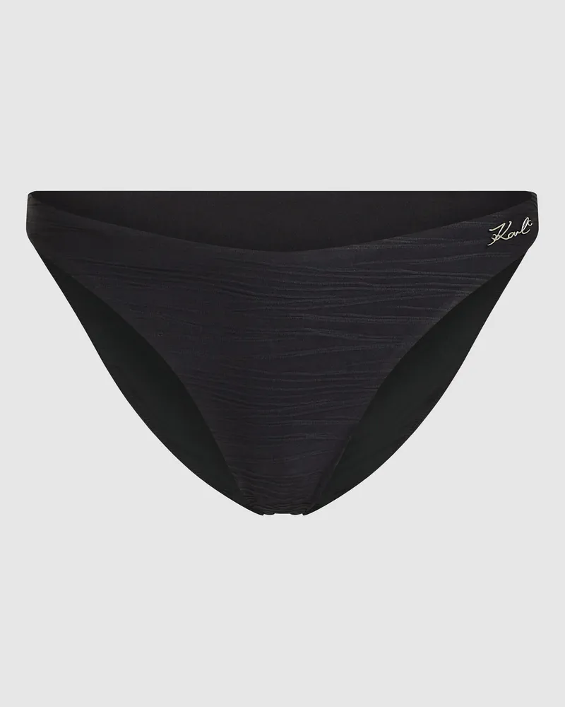 Karl Lagerfeld Geripptes Bikini-höschen, Damen, Schwarz, Größe Schwarz