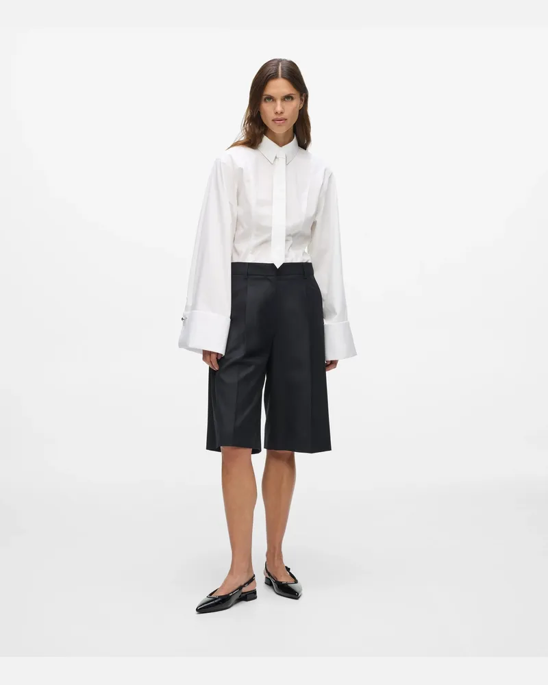 Karl Lagerfeld Bermuda Shorts Mit Geradem Bein, Female, Schwarz, Size Black