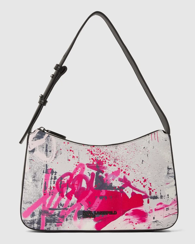 Karl Lagerfeld Schultertasche Mit Graffiti-print, Damen, Otter, Größe Otter